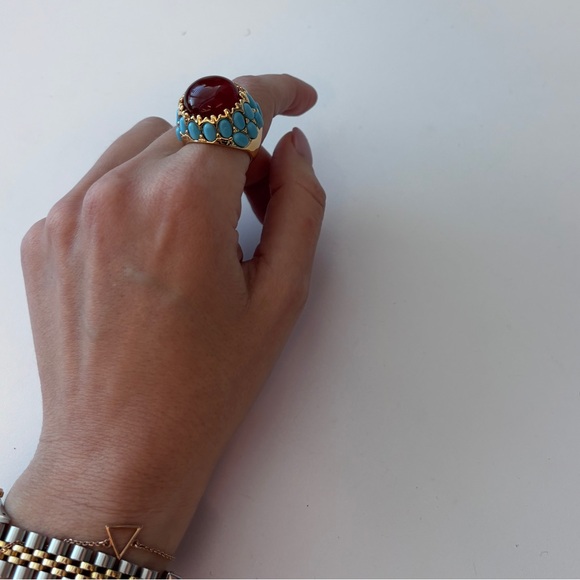 statement  Crystal  Turquoise ring - Picture 11 of 12